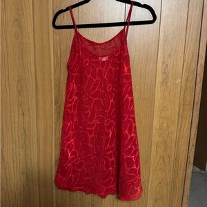 Vintage Cinema Exoile Red Floral Slip Dress